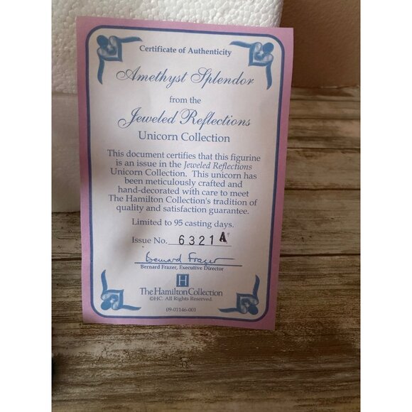Hamilton Collection Jeweled Reflections Amethyst Splendor Unicorn w/Box & COA - Picture 3 of 16